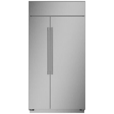 Monogram 42 in. 25.2 cu. ft. Built-In Smart Counter Depth Side by Side Refrigerator with Ice Maker - Stainless Steel | ZISS420NNSS