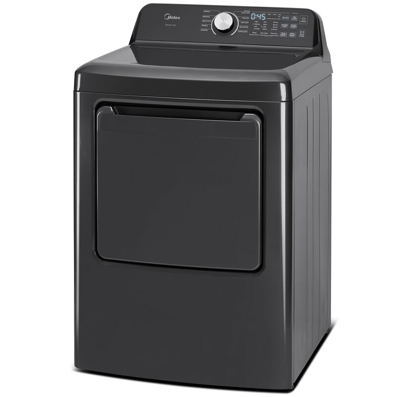 Midea 27 in. 7.0 cu. ft. Smart Electric Dryer with Sensor Dry & Sanitize Cycle - Metallic Gray, Metallic Gray, hires