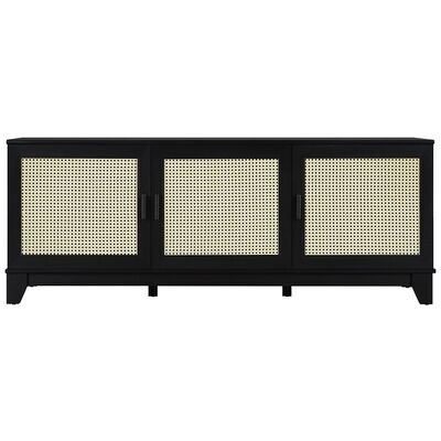 Manhattan Comfort Sheridan 62.99 inch Modern Cane TV Stand - Black | TV-3GLF-BK