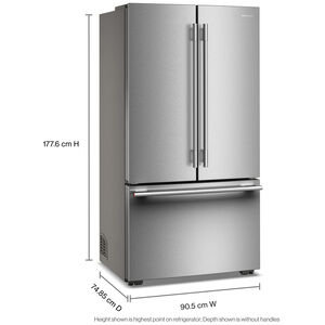 KitchenAid 36 in. 24.8 cu. ft. Smart Counter Depth French Door Refrigerator with Internal Water Dispenser - Stainless Steel with PrintShield Finish, Stainless Steel with PrintShield Finish, hires