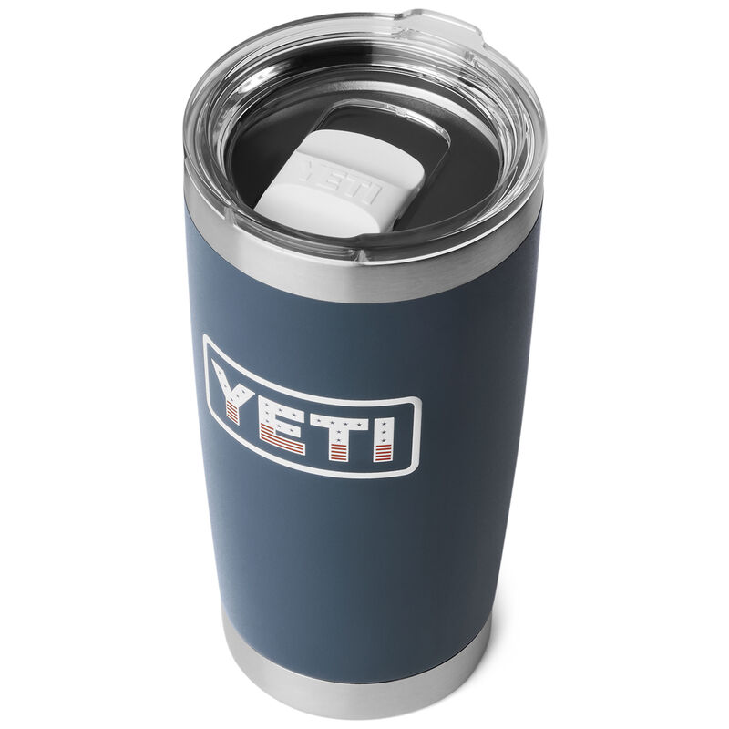 YETI Rambler 20 oz Tumbler - Navy Blue Patriotic Badge, , hires