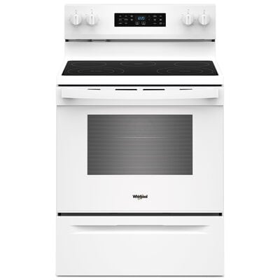 Whirlpool 30 in. 5.3 cu. ft. Air-Fry Standard Convection Electric Range with Radiant Burners - White | WFES4530SW