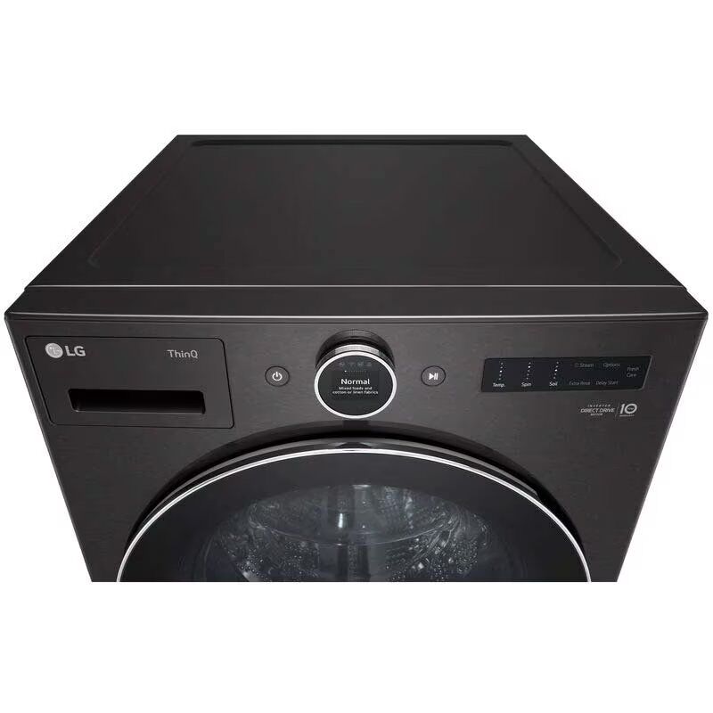 LG 27 in. 5.0 cu. ft. Front Loading Smart Washer with 25 Wash Programs, 19 Wash Options, Sanitize Cycle, Steam Wash & Self Clean - Black Steel, , hires