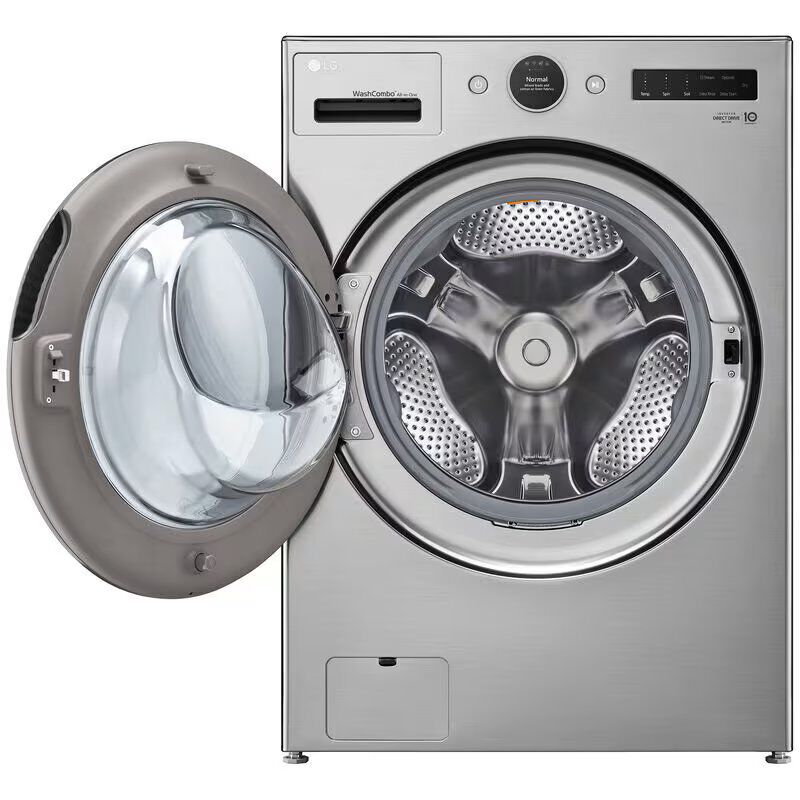 LG 27 in. 5.0 cu. ft. Smart Electric Front Load Ventless All-in-One WashCombo with Inverter Heat Pump Technology, Direct Drive Motor, Sanitize & Steam Cycle - Graphite Steel, Graphite Steel, hires