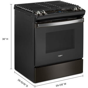 Whirlpool 30 in. 5 cu. ft. Slide-In Gas Range with 4 Sealed Burners - Black Stainless, Black Stainless, hires