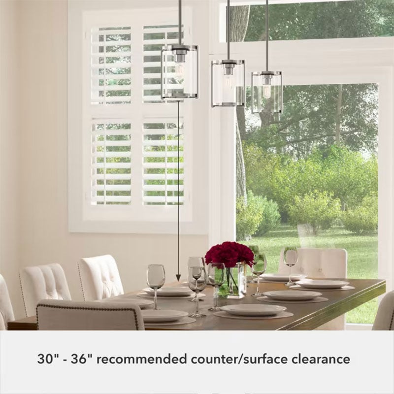 Hunter Astwood 11.5 in. Pendant with Clear Glass - Brushed Nickel, , hires