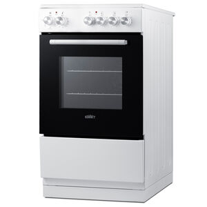 Summit 20 in. 1.8 cu. ft. Standard Convection Slide-In Electric Range with Smoothtop Burners - White, , hires