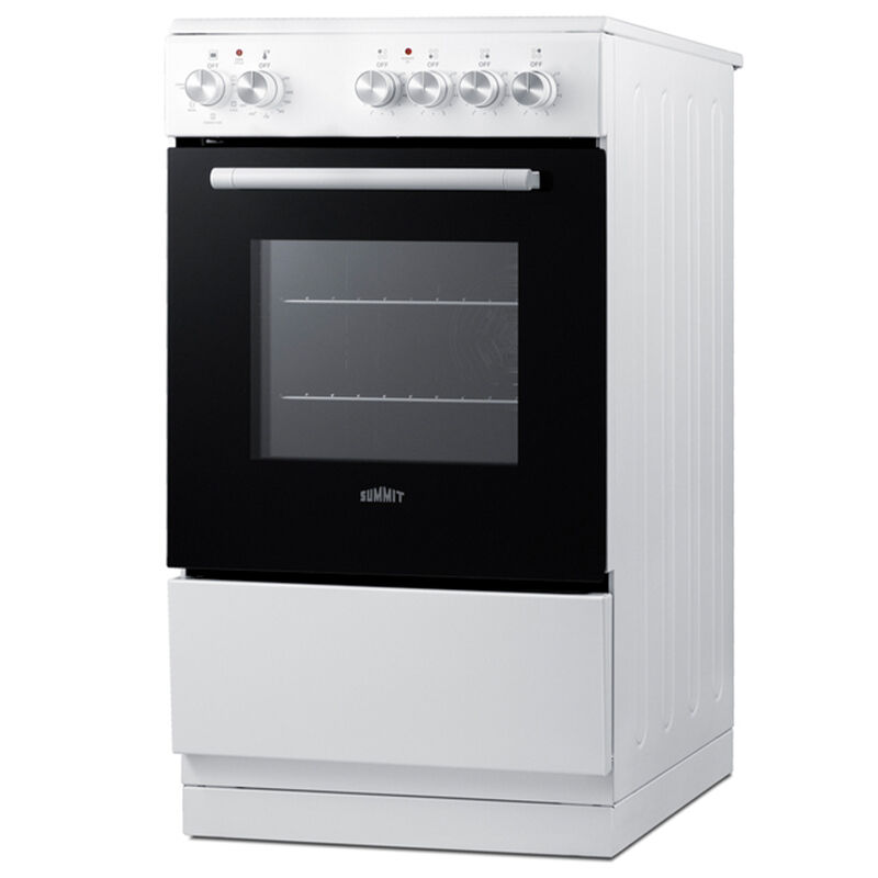 Summit 20 in. 1.8 cu. ft. Standard Convection Slide-In Electric Range with Smoothtop Burners - White, , hires