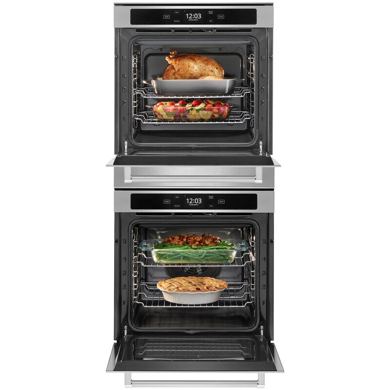 KitchenAid 24 in. 5.2 cu. ft. Smart Top Control Electric Double Wall Oven with True European Convection - Fingerprint Resistant Stainless Steel, , hires
