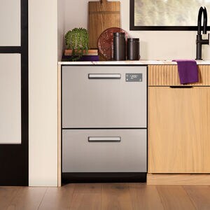 GE Profile 24 in. Smart Double Dishwasher Drawer with Front Control, 48 dBA Sound Level & Pocket Handle - Fingerprint Resistant Stainless, , hires