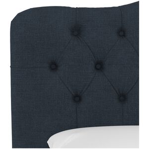 Skyline Furniture Tufted Linen Fabric Upholstered Queen Size Headboard - Navy, Navy, hires