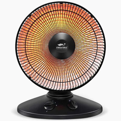 Proaira 1000W Oscillating Radiant Space Heater with 2 Heat Settings & Overheat Safety - Black | HTR70
