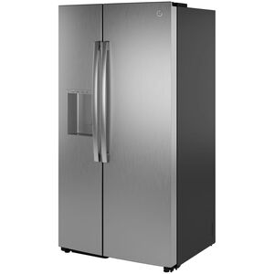 GE 36 in. 23.6 cu. ft. Counter Depth Side-by-Side Refrigerator with Ice & Water Dispenser - Fingerprint Resistant Stainless, Fingerprint Resistant Stainless, hires