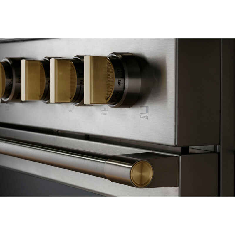 Monogram Statement Series 36 in. 5.7 cu. ft. Smart Air Fry True European Convection Dual Fuel Range with 4 Sealed Burners & Griddle - Stainless Steel, , hires