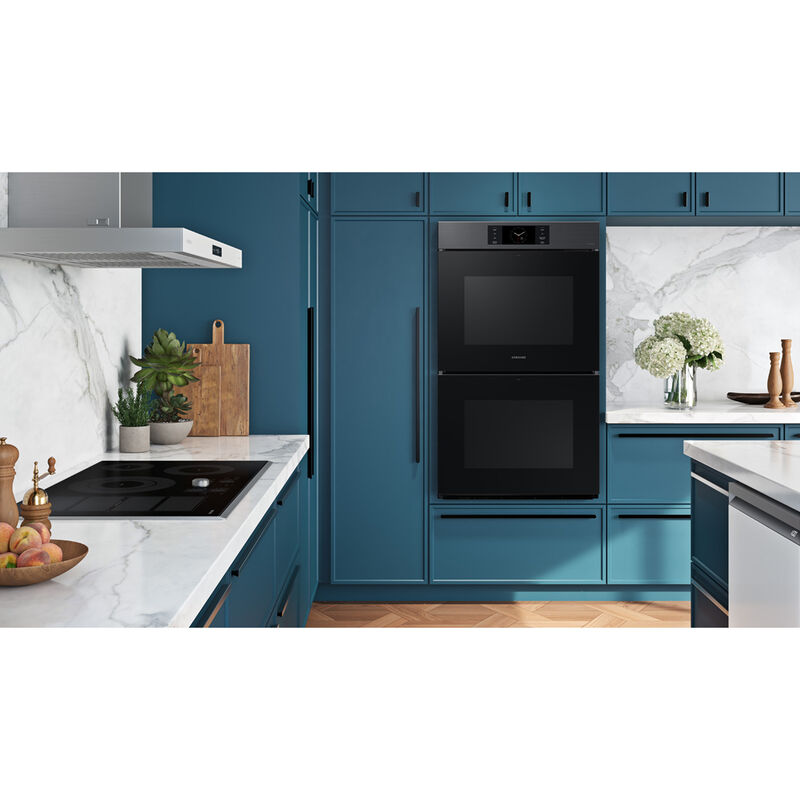 Samsung Bespoke 30 in. 10.2 cu. ft. Electric Smart Double Wall Oven with Dual Convection & Steam Clean - Matte Black, , hires