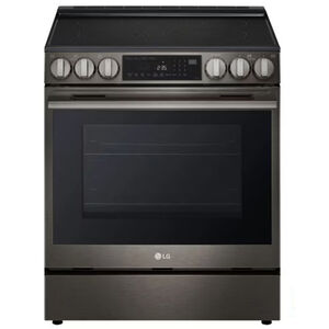 LG 30 in. 6.3 cu.ft. Smart Air-Fry True European Convection Slide-In Electric Range with Radiant Burners - Black Stainless Steel, , hires