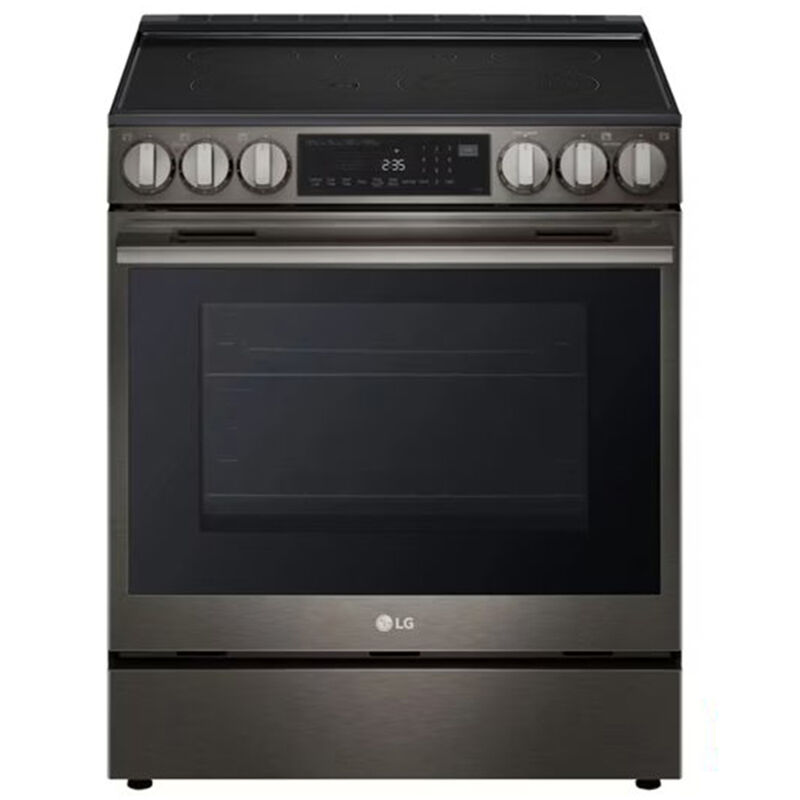 LG 30 in. 6.3 cu.ft. Smart Air-Fry True European Convection Slide-In Electric Range with Radiant Burners - Black Stainless Steel, , hires
