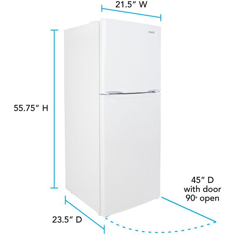 Avanti 22 in. 7 cu. ft. Top Freezer Refrigerator - White, , hires