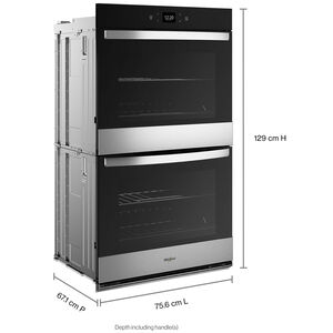 Whirlpool 30 in. 10 cu. ft. Smart Top Control Electric Double Wall Oven with Standard Convection - Fingerprint Resistant Stainless, Fingerprint Resistant Stainless, hires