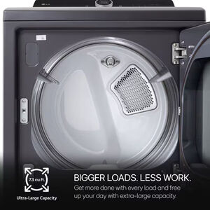 LG 27 in. 7.3 cu. ft. Smart Electric Dryer with EasyLoad Door, AI Sensor Dry, TurboSteam Technology & Sanitize Cycle - Matte Black, Matte Black, hires