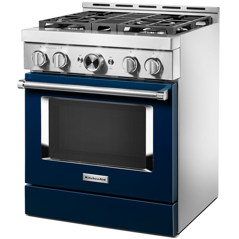 KitchenAid 30 in. 4.1 cu. ft. Smart Convection Oven Freestanding Gas Range with 4 Sealed Burners - Ink Blue, , hires