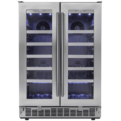 Danby Appliances 24 in. Undercounter Wine Cooler with Dual Zones & 42 Bottle Capacity - Stainless Steel | DWC047D1BSSP