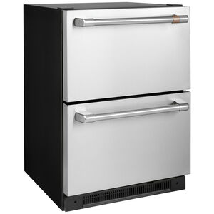 Cafe 24 in. 5.7 cu. ft. Double Refrigerator Drawers - Stainless Steel, Stainless Steel, hires