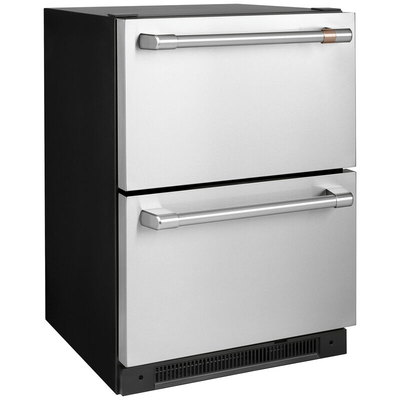 Cafe 24 in. 5.7 cu. ft. Double Refrigerator Drawers - Stainless Steel, Stainless Steel, hires