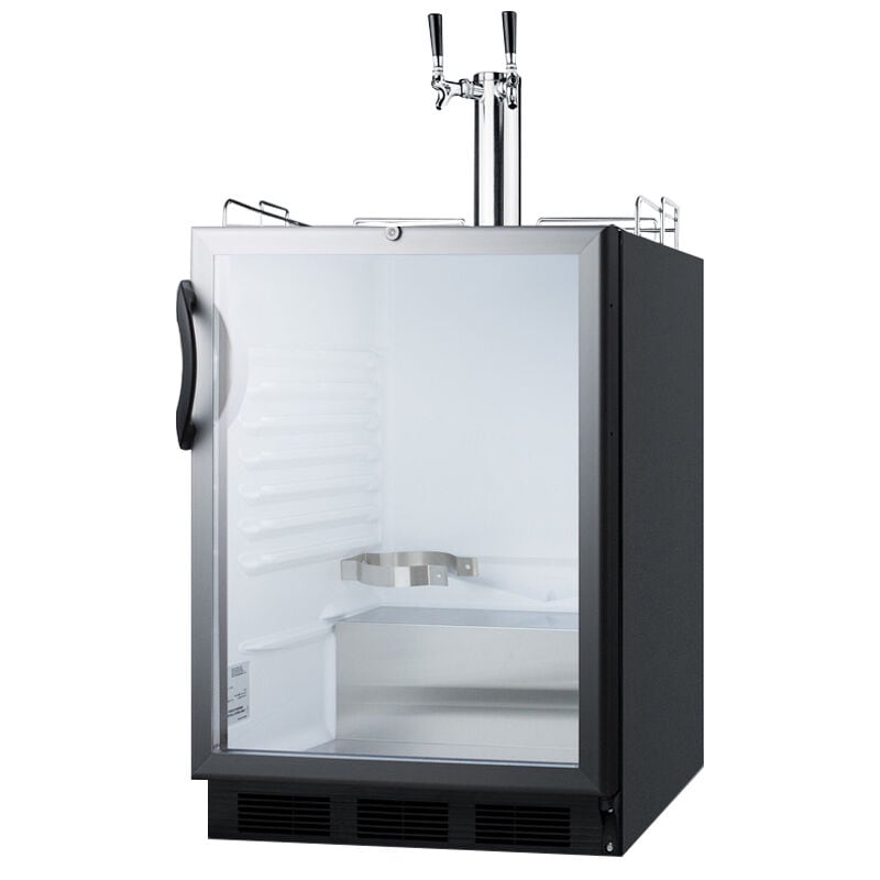 Summit Commercial 23 in. 5.5 cu. ft. Beer Dispenser with 2 Taps - Stainless Steel, , hires