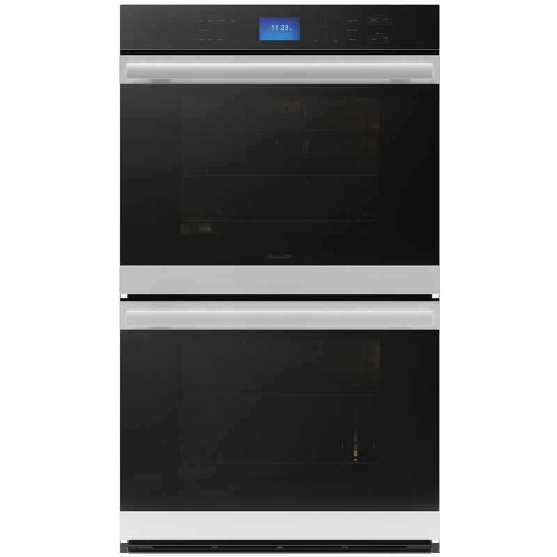 Sharp 30 in. 10 cu. ft. Top Control Electric Double Wall Oven with True European Convection - Stainless Steel, , hires