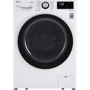 LG 24 in. 2.4 cu. ft. Smart Stackable Front Load Washer with Sanitize & Steam Wash Cycle - White