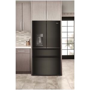 Whirlpool 36 in. 21.9 cu. ft. Smart Counter Depth 4-Door French Door Refrigerator with Ice & Water Dispenser - Black Stainless, , hires