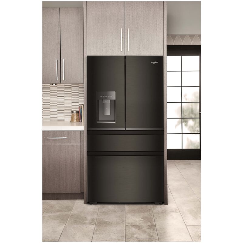 Whirlpool 36 in. 21.9 cu. ft. Smart Counter Depth 4-Door French Door Refrigerator with Ice & Water Dispenser - Black Stainless, , hires