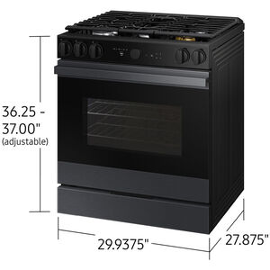 Samsung Bespoke 30 in. 6 cu. ft. Smart Air Fry True European Convection Slide-In Gas Range with 5 Sealed Burners & Griddle - Matte Black Steel, Matte Black Steel, hires
