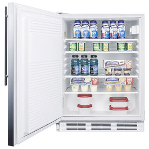 Summit AccuCold 24 in. 5.5 cu. ft. Left-Hinged Undercounter Refrigerator - Stainless Steel, , hires
