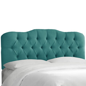 Skyline Furniture Tufted Linen Fabric Upholstered California King Size Headboard - Laguna, Blue, hires