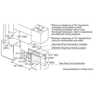 Bosch 800 Series 30 in. 4.6 cu. ft. True European Convection Slide-In Dual Fuel Range with 5 Sealed Burners - Stainless Steel, , hires