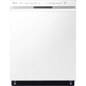 LG 24 in. Built-In Dishwasher with Front Control, 48 dBA Sound Level, 15 Place Settings & 9 Wash Cycles - White, White, hires