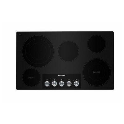KitchenAid 36 in. 5-Burner Electric Cooktop with Simmer & Power Burner - Stainless Steel | KCES556HSS