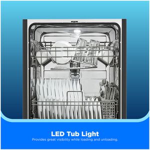 Midea 24 in. Front Control Flush-Mount Dishwasher with 52 dBA Sound level, Auto Open Door & Pocket Handle - Stainless Steel, , hires