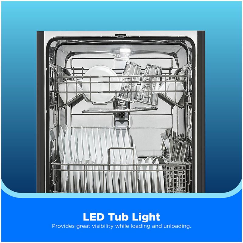 Midea 24 in. Front Control Flush-Mount Dishwasher with 52 dBA Sound level, Auto Open Door & Pocket Handle - Stainless Steel, , hires