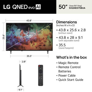 LG - 50" Class QNED75B QNED Mini-LED 4K UHD Smart webOS TV, , hires