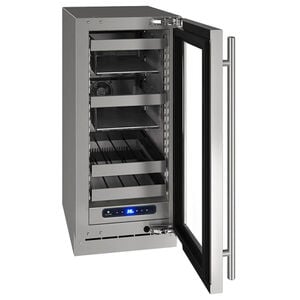 U-Line 5 Class Series 15 in. Built-In/Freestanding 2.9 cu. ft. Beverage Center with Removable Shelves & Digital Control - Stainless Steel, , hires