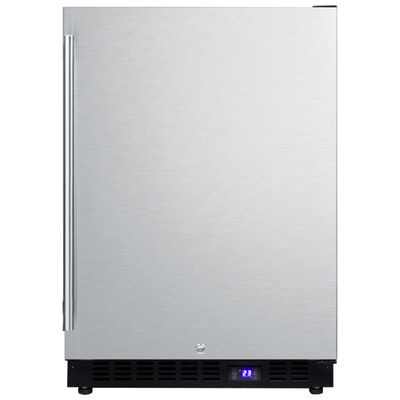 Summit 24 in. 4.6 cu. ft. Built-In Outdoor Frost Free Compact Upright Freezer with Adjustable Shelves - Stainless Steel | SPFF51OS