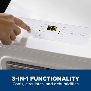 GE 8,000 BTU (5,300 BTU DOE) Portable Air Conditioner with 2 Fan Speeds, Sleep Mode and Remote Control - White, , hires