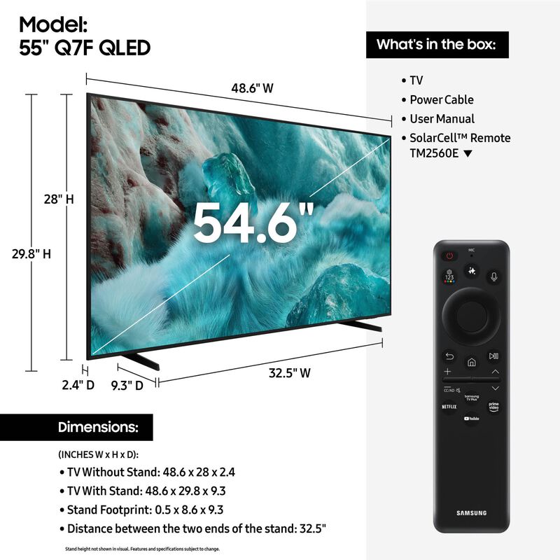 Samsung - 55" Class Q7F QLED 4K UHD Samsung Vision AI Smart TV, , hires