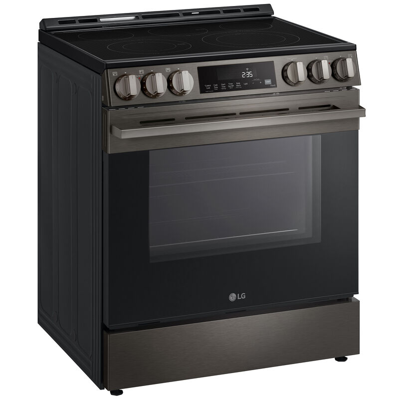 LG 30 in. 6.3 cu. ft. Smart Air-Fry Standard Convection Slide-In Electric Range with Radiant Burners - Black Stainless Steel, , hires