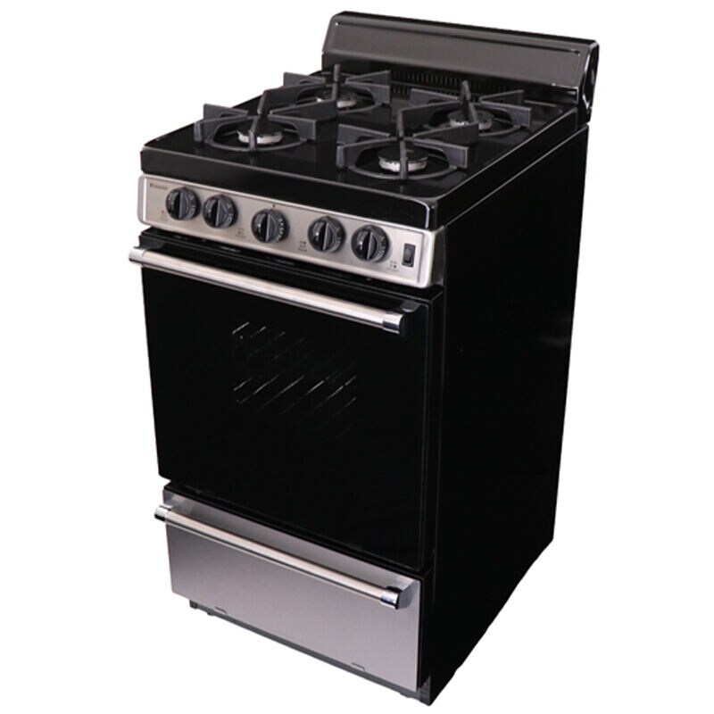 Premier 20 in. 2.4 cu. ft. Gas Range with 4 Sealed Burners - Stainless Steel, , hires