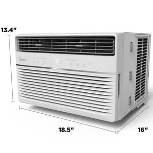 Midea 8,000 BTU 115V Smart Window Air Conditioner with 3 Fan Speeds, Sleep Mode & Remote Control - White, , hires