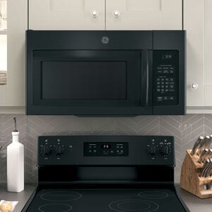 GE 30 in. 1.6 cu. ft. 950W Over-the-Range Microwave with 300 CFM - Black, Black, hires